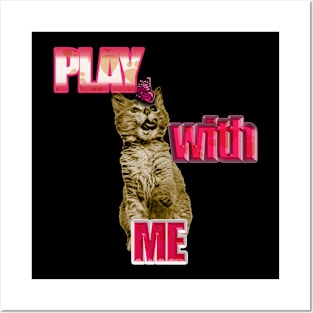 play with me cat Posters and Art